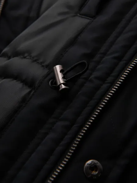 Pánska bunda s kapucňou OMBRE Jacket OM-JAPJ-0313 V-6 black
