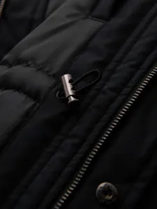 Pánska bunda s kapucňou OMBRE Jacket OM-JAPJ-0313 V-6 black