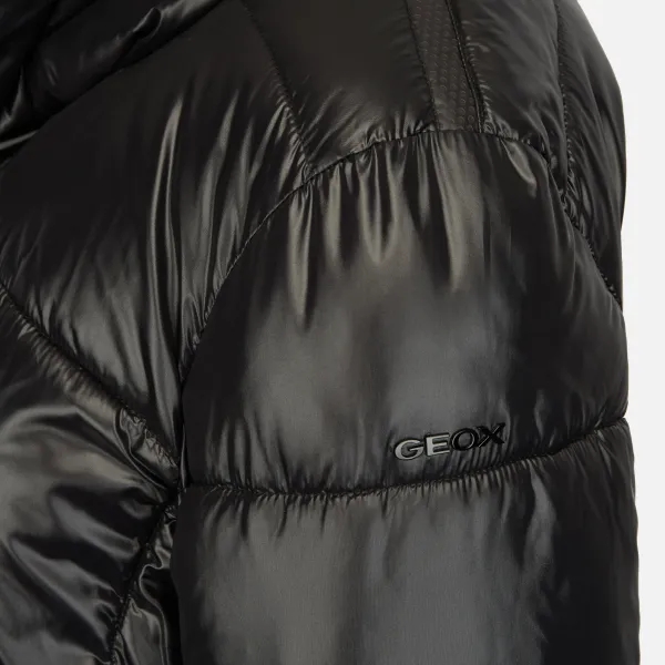 Black Women's Down Jacket Geox Serilda - Women's