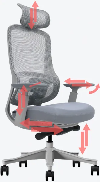 MERCURY Ergonomická kancelárska stolička LUCIA sivá