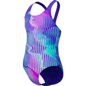 Speedo SPLASHBACK Dievčenské jednodielne športové plavky, fialová, veľkosť 9-10Y