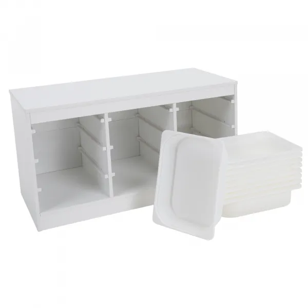 Organizér s úložnými boxami, biela, TRIMAL