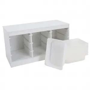 Organizér s úložnými boxami, biela, TRIMAL