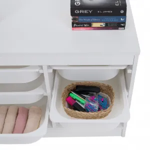 Organizér s úložnými boxami, biela, TRIMAL