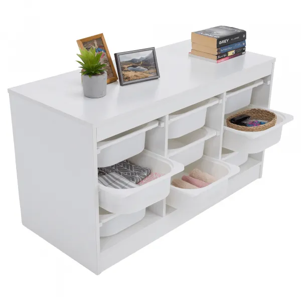 Organizér s úložnými boxami, biela, TRIMAL