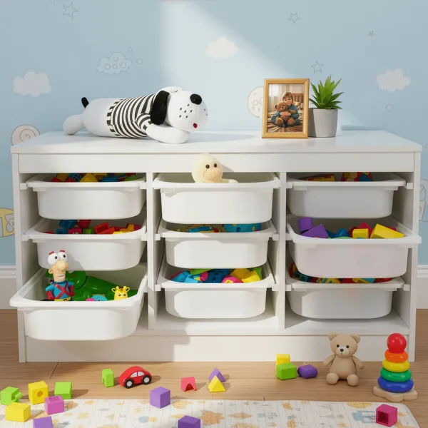 Organizér s úložnými boxami, biela, TRIMAL