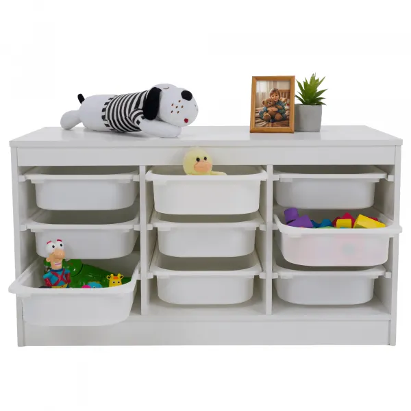 Organizér s úložnými boxami, biela, TRIMAL