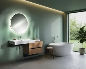 SAPHO - VISO guľaté zrkadlo s LED osvetlením, priemer 50cm VS050