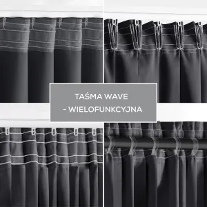 Záves AmeliaHome Blackout s multifunkčnou páskou grafitový, veľkosť 140x245