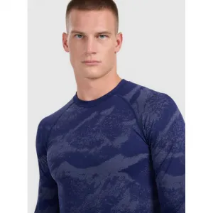 Pánske termo tričko s dlhým rukávom 4F SEAMLESS UNDERWEAR M227-WAW25USEAM227-32A DENIM ALLOVER