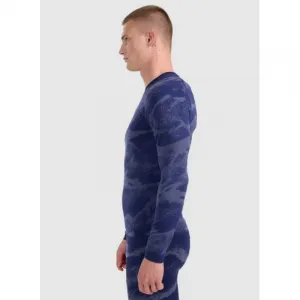 Pánske termo tričko s dlhým rukávom 4F SEAMLESS UNDERWEAR M227-WAW25USEAM227-32A DENIM ALLOVER