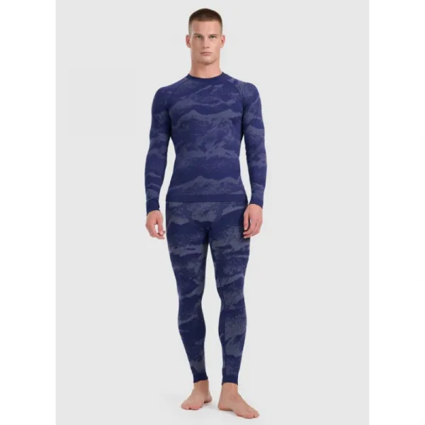 Pánske termo tričko s dlhým rukávom 4F SEAMLESS UNDERWEAR M227-WAW25USEAM227-32A DENIM ALLOVER
