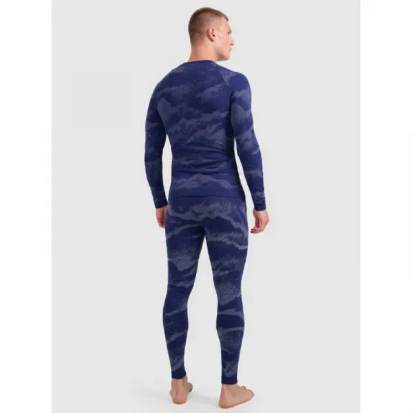 Pánske termo nohavice 4F SEAMLESS UNDERWEAR M228-WAW25USEAM228-32A DENIM ALLOVER