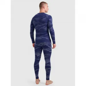 Pánske termo nohavice 4F SEAMLESS UNDERWEAR M228-WAW25USEAM228-32A DENIM ALLOVER