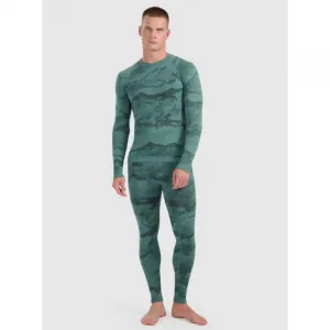 Pánske termo nohavice 4F SEAMLESS UNDERWEAR M228-WAW25USEAM228-44A-OLIVE ALLOVER