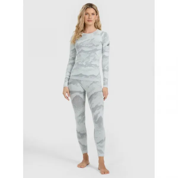 Dámske termo nohavice 4F SEAMLESS UNDERWEAR F209-WAW25USEAF209-11A-OFF WHITE ALLOVER