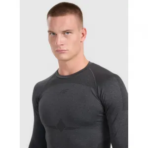 Pánske termo tričko s dlhým rukávom 4F SEAMLESS UNDERWEAR M237-WAW25USEAM237-21M-BLACK MELANGE