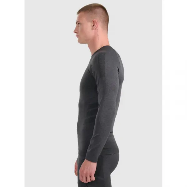 Pánske termo tričko s dlhým rukávom 4F SEAMLESS UNDERWEAR M237-WAW25USEAM237-21M-BLACK MELANGE