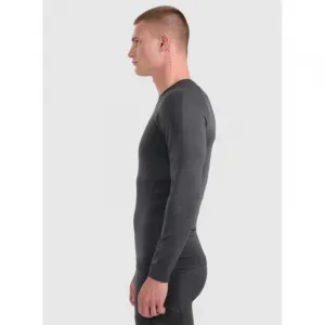 Pánske termo tričko s dlhým rukávom 4F SEAMLESS UNDERWEAR M237-WAW25USEAM237-21M-BLACK MELANGE