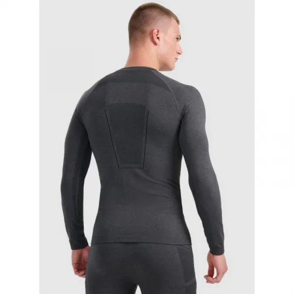 Pánske termo tričko s dlhým rukávom 4F SEAMLESS UNDERWEAR M237-WAW25USEAM237-21M-BLACK MELANGE