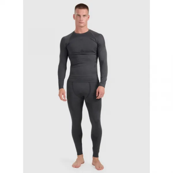 Pánske termo tričko s dlhým rukávom 4F SEAMLESS UNDERWEAR M237-WAW25USEAM237-21M-BLACK MELANGE