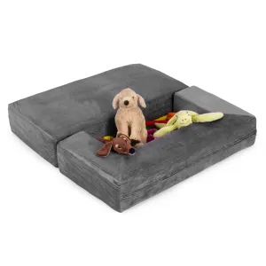 ECOTOYS Dětská modulární pohovka DIY 4 díly šedá