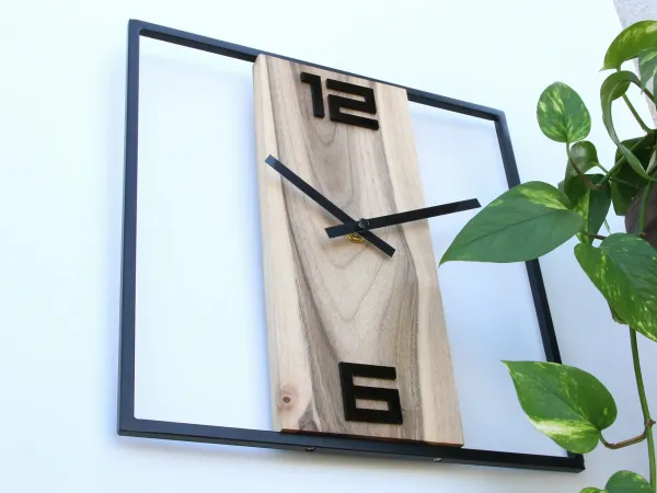 ModernClock Nástenné hodiny Woody 33 cm orech/čierne