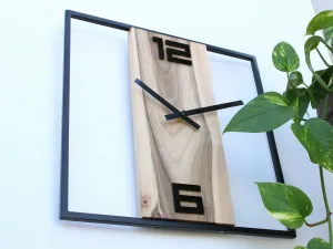 ModernClock Nástenné hodiny Woody 33 cm orech/čierne