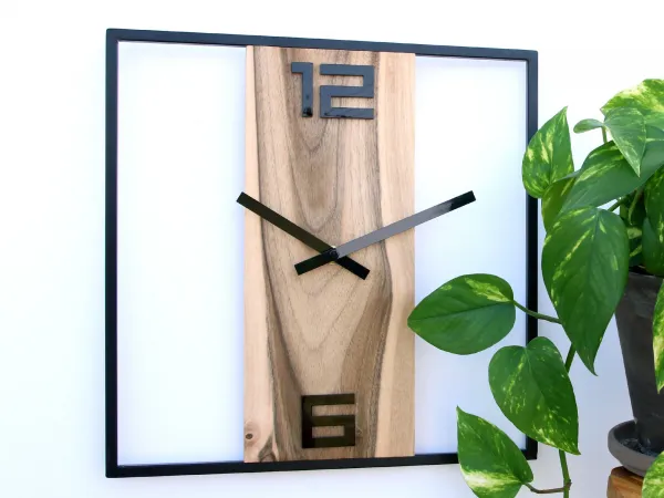 ModernClock Nástenné hodiny Woody 33 cm orech/čierne