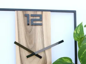 ModernClock Nástenné hodiny Woody 33 cm orech/čierne