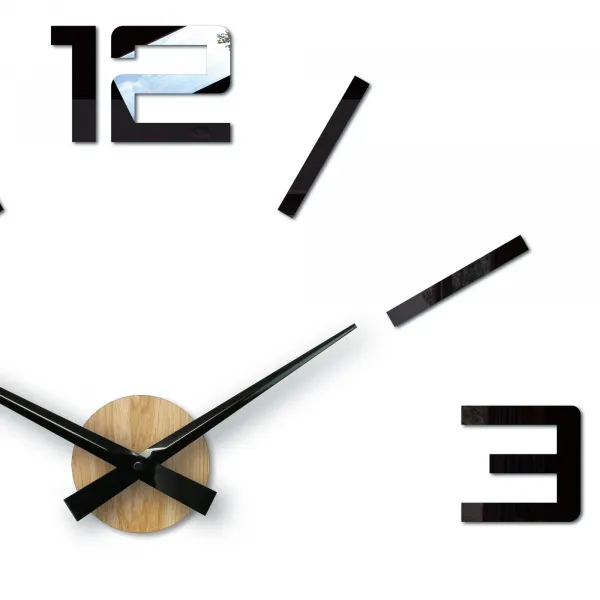 ModernClock Nástenné samolepiace hodiny City 60 cm dub prírodný/čierny