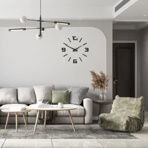 ModernClock Nástenné samolepiace hodiny City 60 cm dub prírodný/čierny