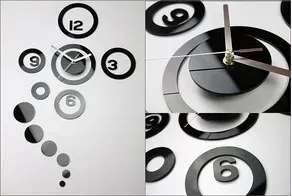 ModernClock Nástenné samolepiace hodiny Dream 68 cm čierne
