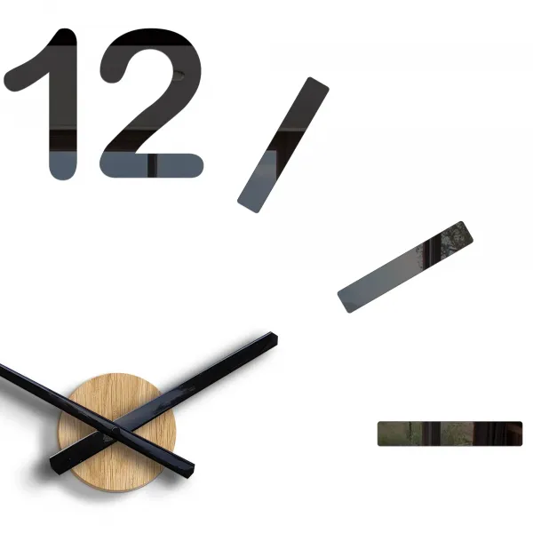 ModernClock Nástenné samolepiace hodiny Les 60 cm čierne