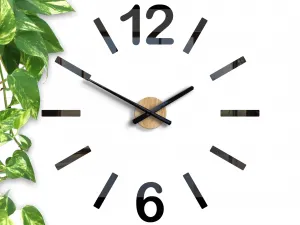 ModernClock Nástenné samolepiace hodiny Les 60 cm čierne