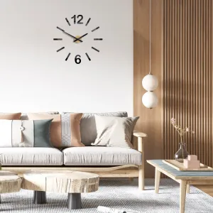 ModernClock Nástenné samolepiace hodiny Les 60 cm čierne