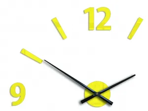 ModernClock Nástenné samolepiace hodiny Klaus 75 cm žlté