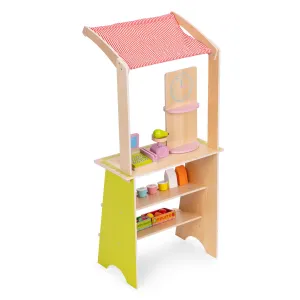ECOTOYS Drevený stánok pre deti Farma viacfarebný