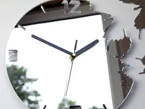 ModernClock Nástenné samolepiace hodiny Motýľ 28 cm zrkadlové