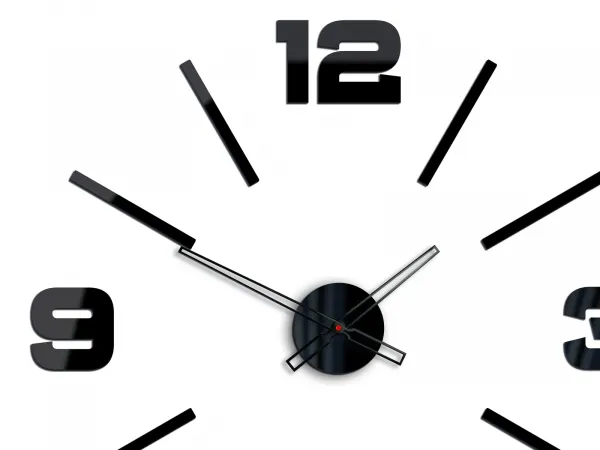 ModernClock Nástenné samolepiace hodiny Vito 75 cm čierne