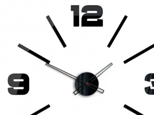 ModernClock Nástenné samolepiace hodiny Vito 75 cm čierne