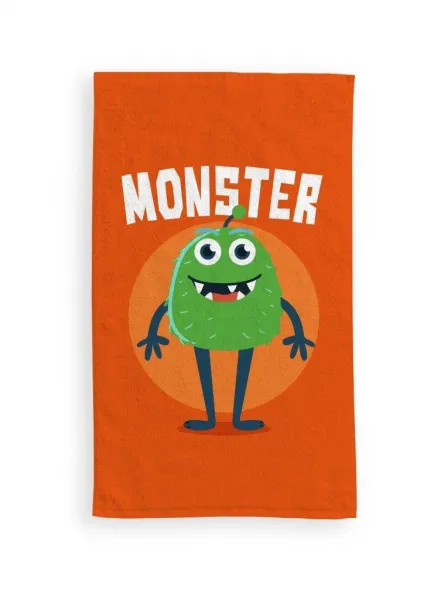 Faro Detský bavlnený uterák KIDS Monster 30x50 cm oranžový