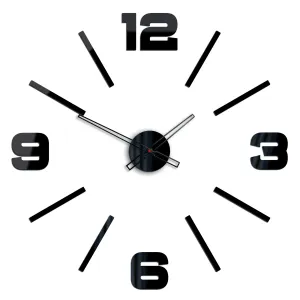 ModernClock Nástenné samolepiace hodiny Vito 75 cm čierne