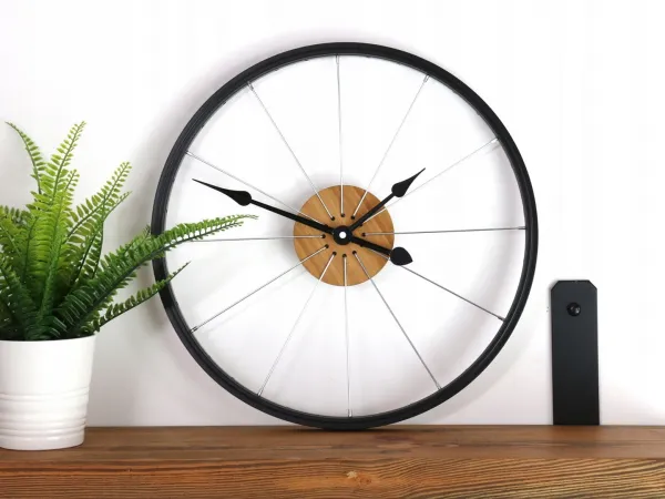 ModernClock Nástenné hodiny Bicykel 42 cm čierne/hnedé