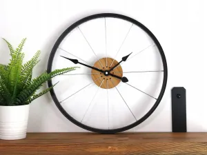 ModernClock Nástenné hodiny Bicykel 42 cm čierne/hnedé
