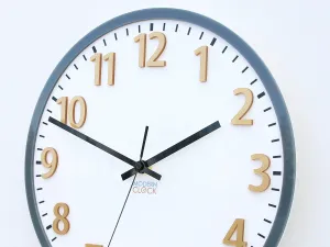 ModernClock Nástenné hodiny Hakuro 30 cm šedé/zlaté