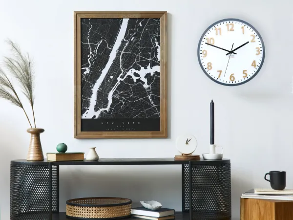 ModernClock Nástenné hodiny Hakuro 30 cm šedé/zlaté
