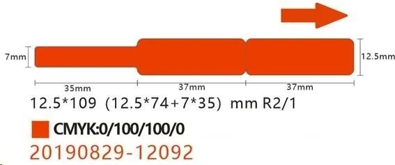 Niimbot A2K18638001, 12,5x109mm, 60ks, červené samolepiace štítky na káble