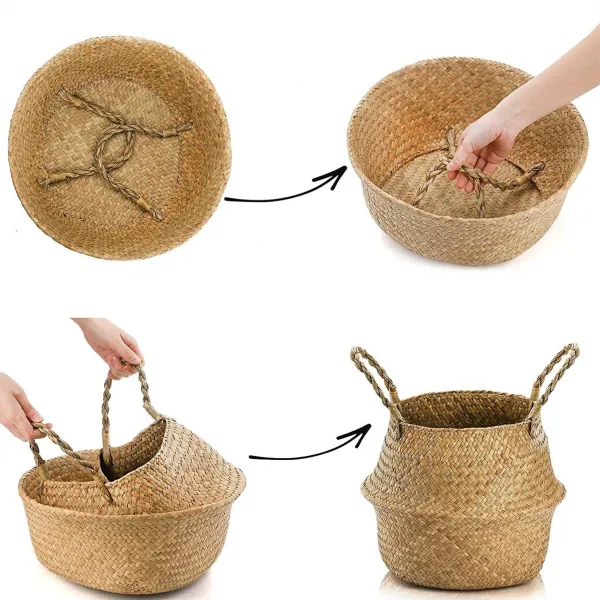 Tutumi Prírodný košík BOHO I bielo-hnedý