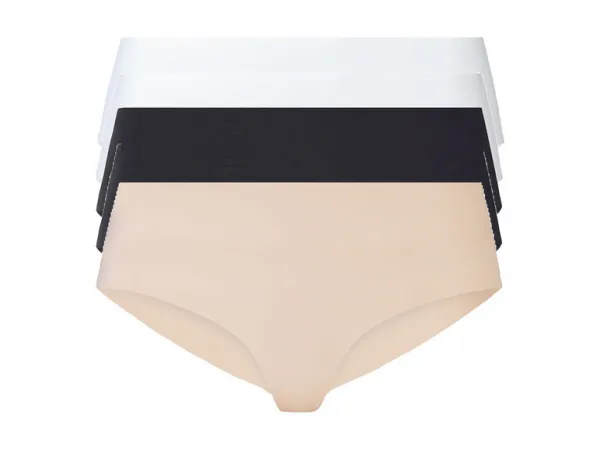 esmara® Dámske bezšvové nohavičky, 5 kusov (XS (32/34), čierna/béžová/biela)